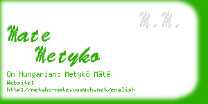 mate metyko business card
